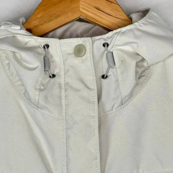 Columbia Womens Cream Navy Blue Water Resistant Jacket Outdoor Camping Sz M - Picture 7 of 7